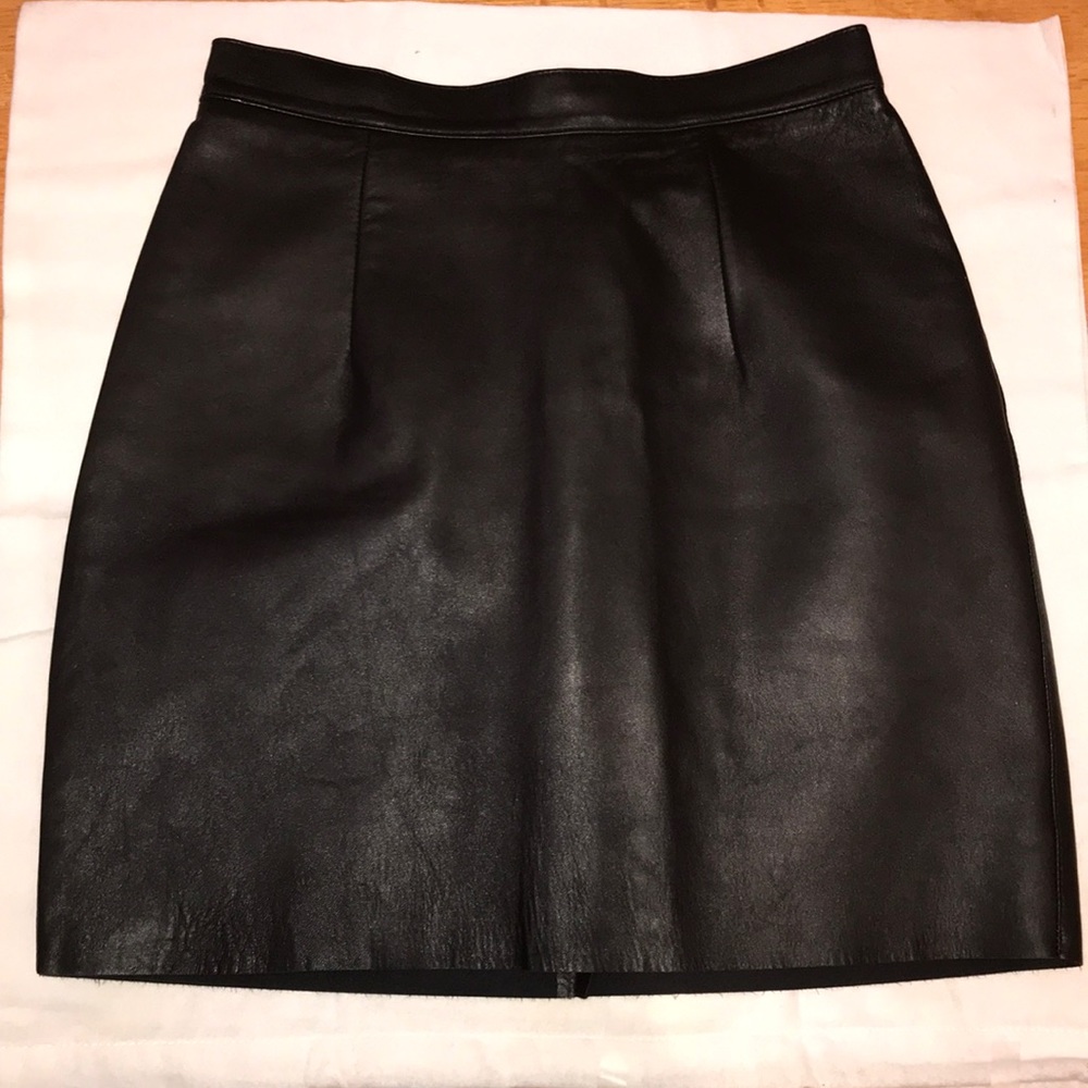 NWT Genuine Black Leather Mini Skirt, American Apparel, M